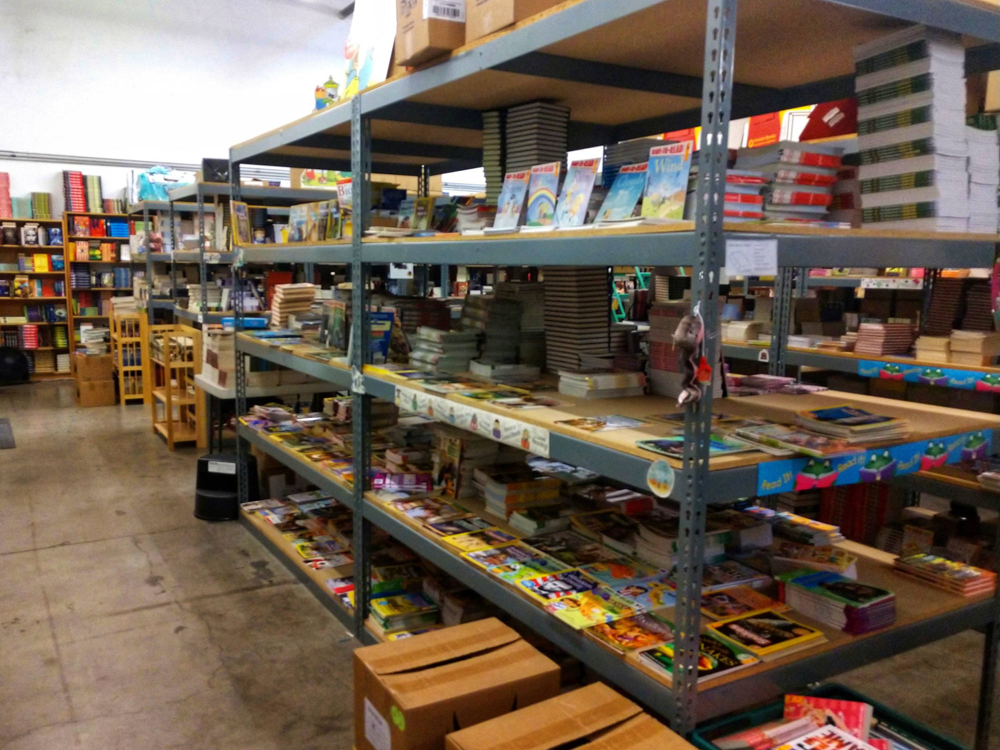 warehouse shelving filled with levelled readers